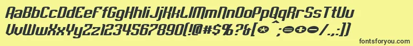 EmpanadaExtendedItalic Font – Black Fonts on Yellow Background