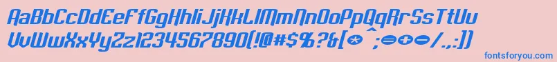 EmpanadaExtendedItalic Font – Blue Fonts on Pink Background