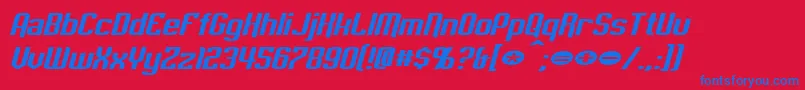 EmpanadaExtendedItalic Font – Blue Fonts on Red Background