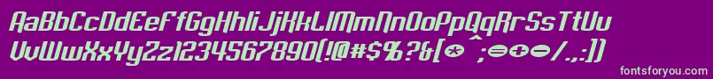 EmpanadaExtendedItalic Font – Green Fonts on Purple Background