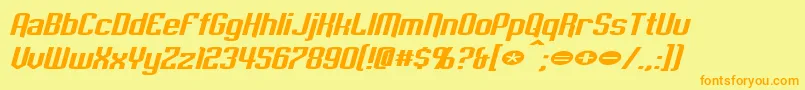 EmpanadaExtendedItalic Font – Orange Fonts on Yellow Background