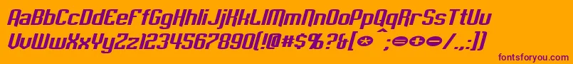 EmpanadaExtendedItalic Font – Purple Fonts on Orange Background