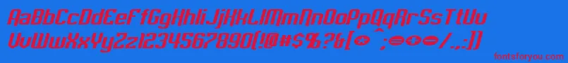 EmpanadaExtendedItalic Font – Red Fonts on Blue Background