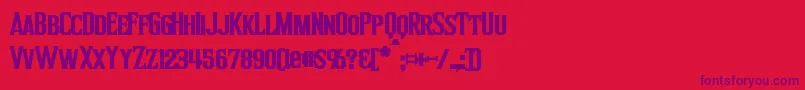 InquisitorBold-Schriftart – Violette Schriften auf rotem Hintergrund