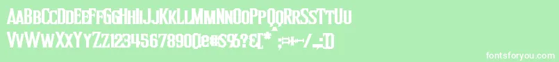 フォントInquisitorBold – 緑の背景に白い文字