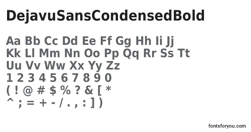 DejavuSansCondensedBold-fontti – aakkoset, numerot, erikoismerkit