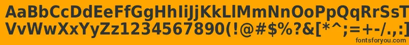 Шрифт DejavuSansCondensedBold – чёрные шрифты на оранжевом фоне
