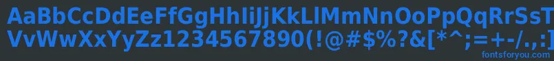 DejavuSansCondensedBold-Schriftart – Blaue Schriften auf schwarzem Hintergrund
