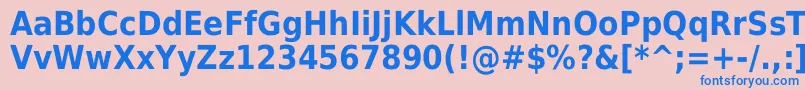 Шрифт DejavuSansCondensedBold – синие шрифты на розовом фоне