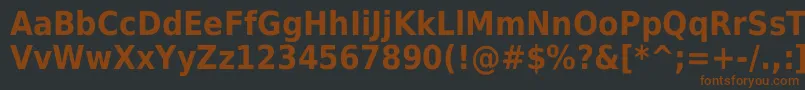 Шрифт DejavuSansCondensedBold – коричневые шрифты на чёрном фоне