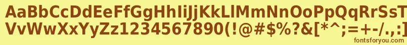 Police DejavuSansCondensedBold – polices brunes sur fond jaune
