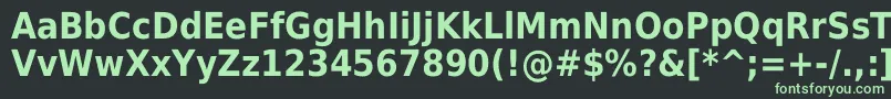 DejavuSansCondensedBold-fontti – vihreät fontit mustalla taustalla