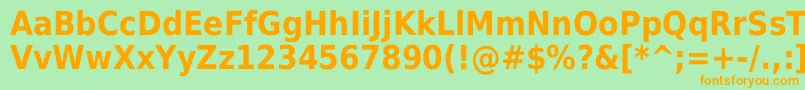 DejavuSansCondensedBold Font – Orange Fonts on Green Background