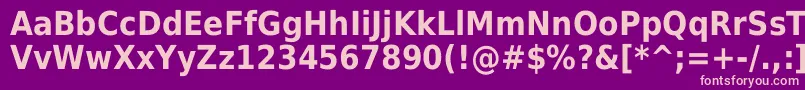 Więcej informacji o czcionce DejavuSansCondensedBold Czcionka DejavuSansCondensedBold – różowe czcionki na fioletowym tle
