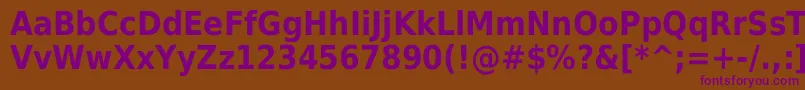 Weitere Informationen zur DejavuSansCondensedBold-Schriftart DejavuSansCondensedBold-Schriftart – Violette Schriften auf braunem Hintergrund