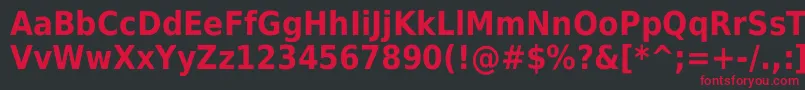 DejavuSansCondensedBold Font – Red Fonts on Black Background