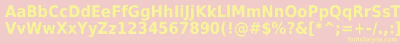 Police DejavuSansCondensedBold – polices jaunes sur fond rose