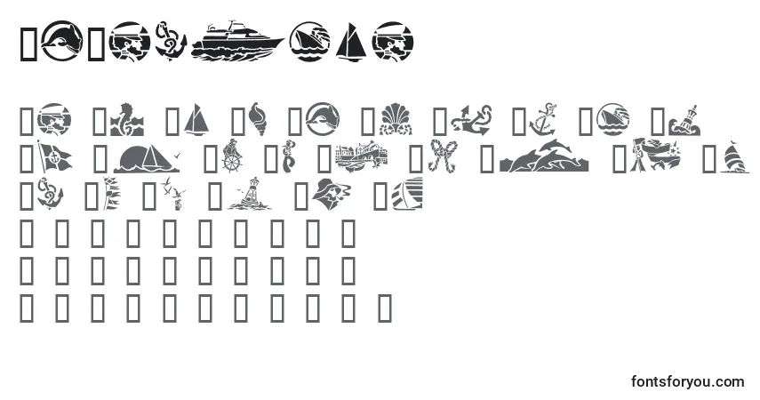 A fonte GeNautica – alfabeto, números, caracteres especiais