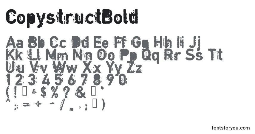Schriftart CopystructBold – Alphabet, Zahlen, spezielle Symbole