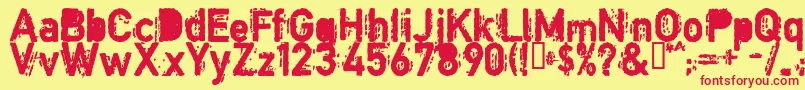 CopystructBold Font – Red Fonts on Yellow Background