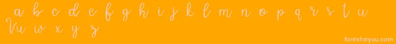 Fonte VarsityDemo – fontes rosa em um fundo laranja