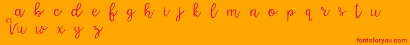 VarsityDemo Font – Red Fonts on Orange Background