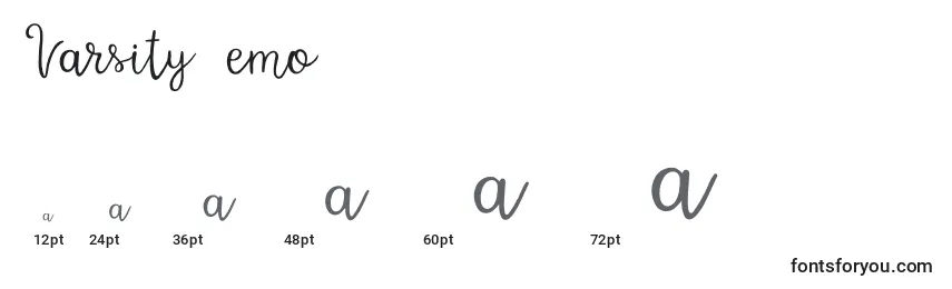 VarsityDemo Font Sizes
