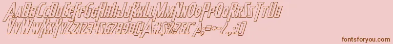 Шрифт Heroesassemble3Dital – коричневые шрифты на розовом фоне