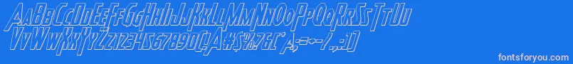 フォントHeroesassemble3Dital – ピンクの文字、青い背景