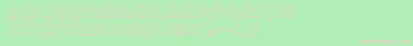 Heroesassemble3Dital-fontti – vaaleanpunaiset fontit vihreällä taustalla