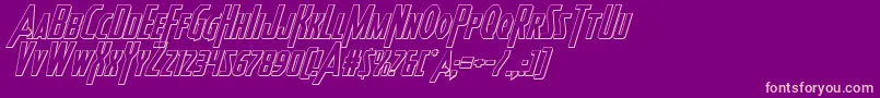フォントHeroesassemble3Dital – 紫の背景にピンクのフォント