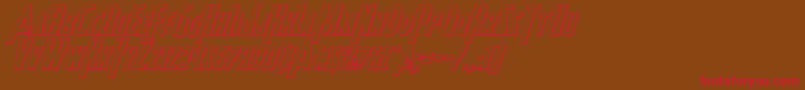 Шрифт Heroesassemble3Dital – красные шрифты на коричневом фоне