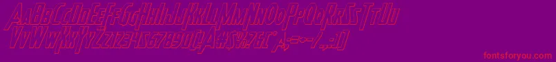 Heroesassemble3Dital-Schriftart – Rote Schriften auf violettem Hintergrund