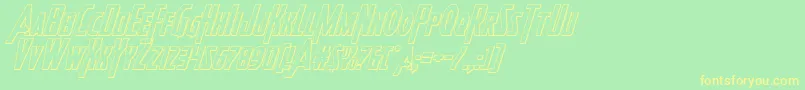 フォントHeroesassemble3Dital – 黄色の文字が緑の背景にあります