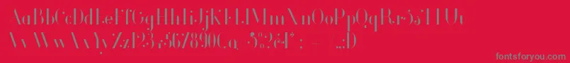 Fonte Glamor Lightcondensed – fontes cinzas em um fundo vermelho