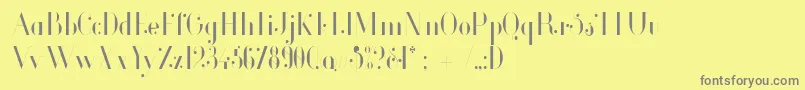 Weitere Informationen zur Glamor Lightcondensed-Schriftart Glamor Lightcondensed-Schriftart – Graue Schriften auf gelbem Hintergrund