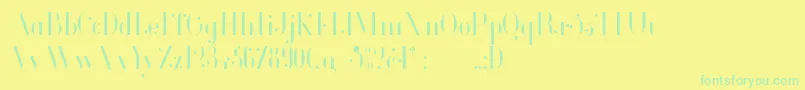 Glamor Lightcondensed-fontti – vihreät fontit keltaisella taustalla