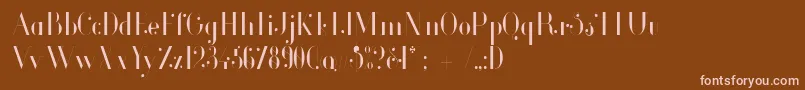 Glamor Lightcondensed Font – Pink Fonts on Brown Background