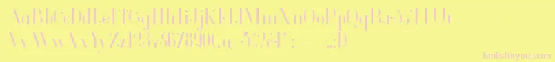 Glamor Lightcondensed-fontti – vaaleanpunaiset fontit keltaisella taustalla