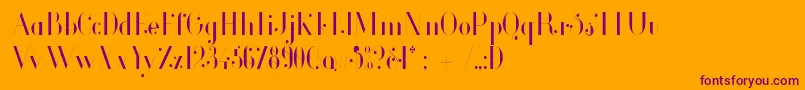 Glamor Lightcondensed-Schriftart – Violette Schriften auf orangefarbenem Hintergrund