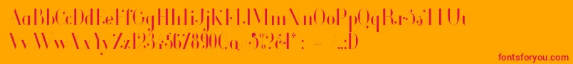 Glamor Lightcondensed Font – Red Fonts on Orange Background