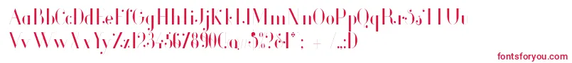 フォントGlamor Lightcondensed – 白い背景に赤い文字