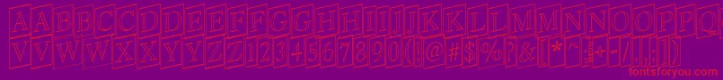 Antiq16-Schriftart – Rote Schriften auf violettem Hintergrund