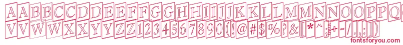 Antiq16-Schriftart – Rote Schriften auf weißem Hintergrund