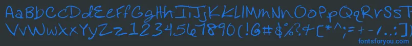 Rosedifont-Schriftart – Blaue Schriften auf schwarzem Hintergrund