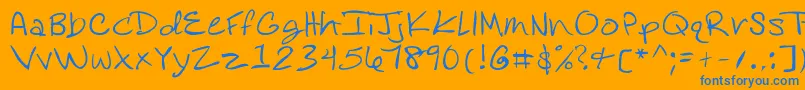 Rosedifont Font – Blue Fonts on Orange Background