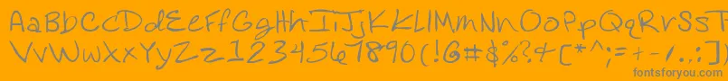 Rosedifont-Schriftart – Graue Schriften auf orangefarbenem Hintergrund