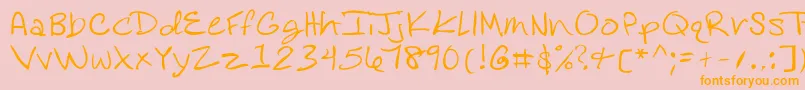 Rosedifont Font – Orange Fonts on Pink Background