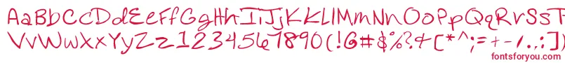Rosedifont-Schriftart – Rote Schriften auf weißem Hintergrund