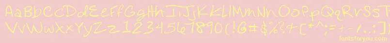 Rosedifont Font – Yellow Fonts on Pink Background